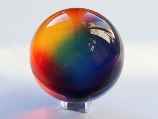 Glass ball with rainbow effect