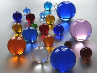 Crystal glass balls colored 16-200 mm