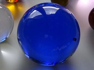 crystal glass sphere cobalt blue 80 mm