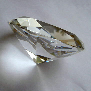 Glasdiamanten grün & weiss  20 cm oder 15 cm Kristallglas Diamanten Facetten